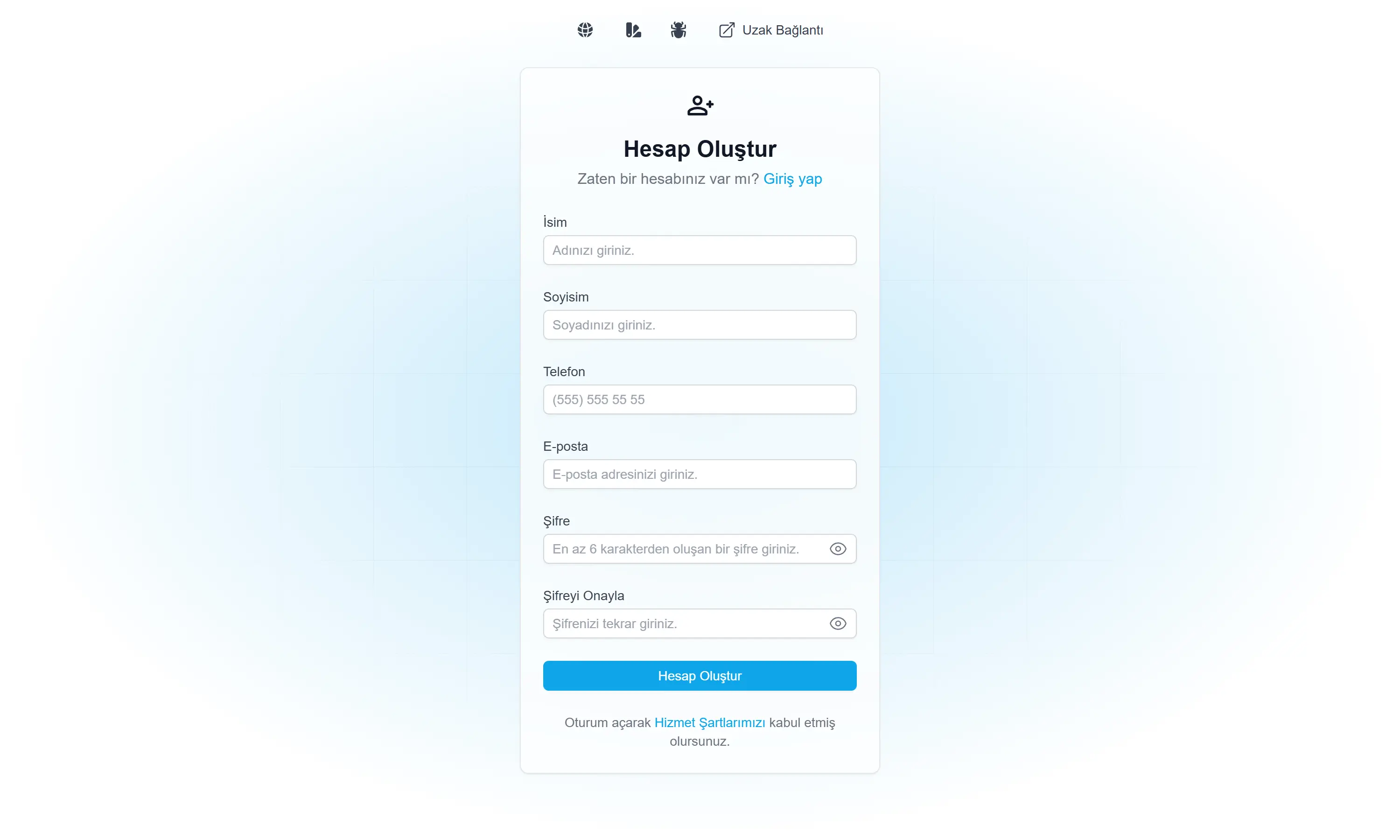 Kayıt Ol / Giriş Yap